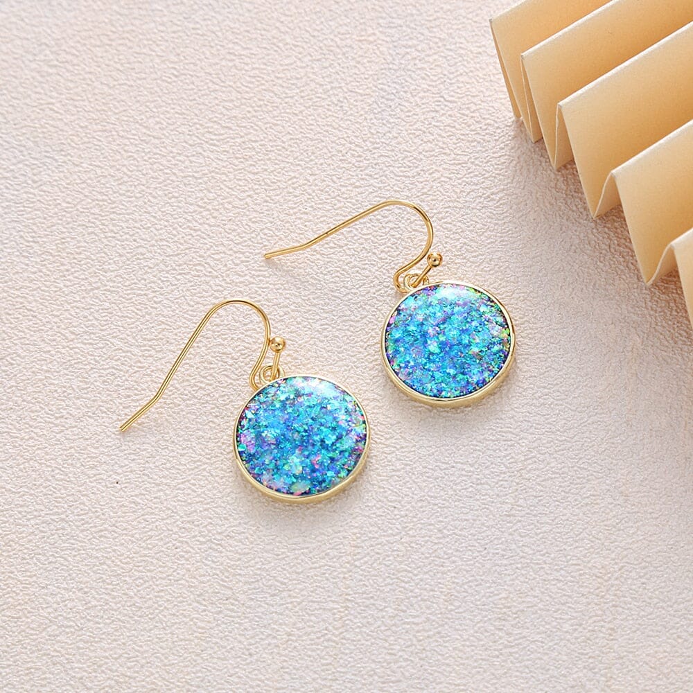 Magisch Funkelnde Blaue Opal-Ohrringe