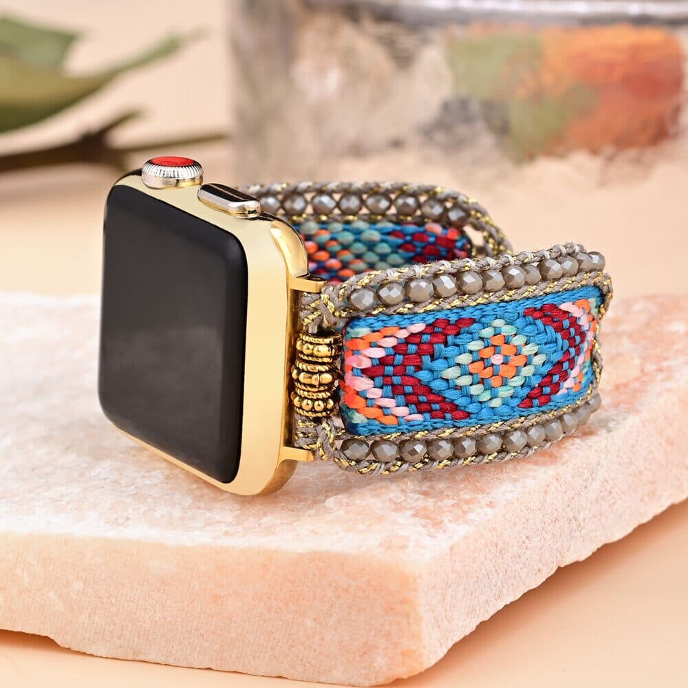 Ethereal Serenity Natural Gemstone Apple Watch Armband