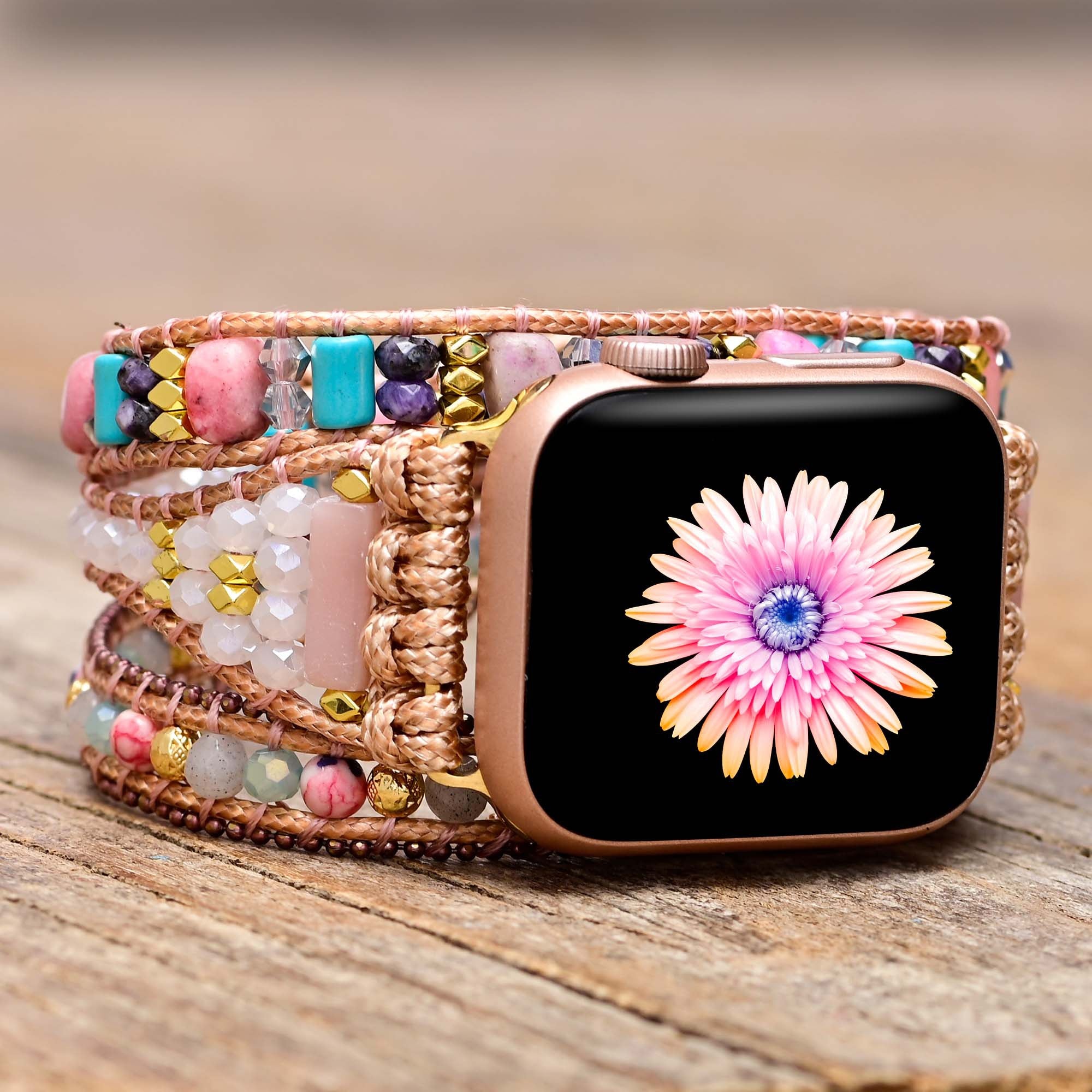 Wirklich Bezauberndes Apple-Uhrenarmband Mit Rosa Opal Und Labradorit