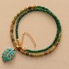 „Königin Des Dschungels“ Jade & Quarz Halskette