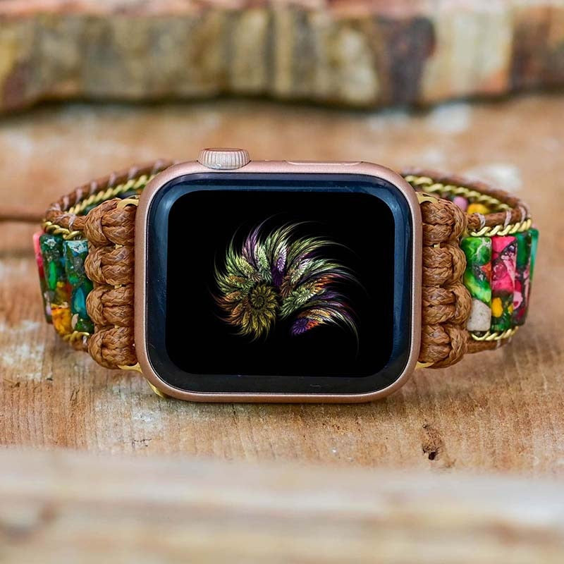 Blumengarten Kaiserjaspis Apple Watch-Uhrenarmband