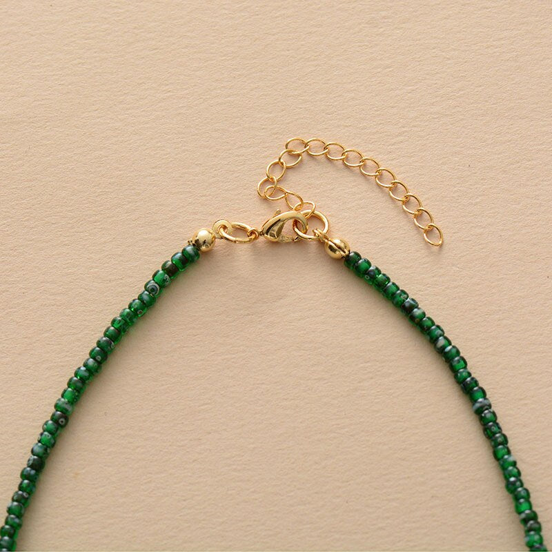 „Königin Des Dschungels“ Jade & Quarz Halskette
