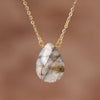 Diamantgeschliffene Labradorit-Tropfen-Halskette