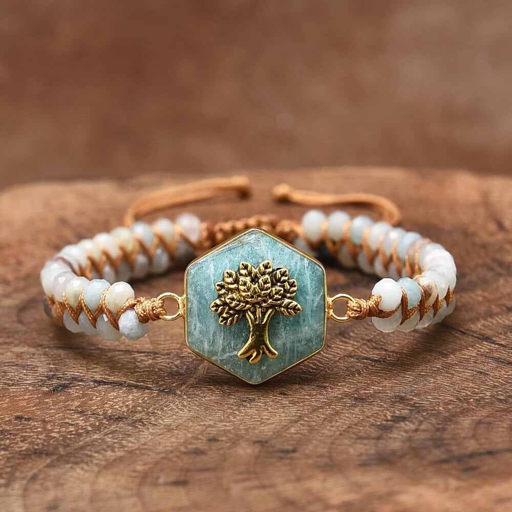‘Baum Des Lebens’ Amazonit Makramee-Armband