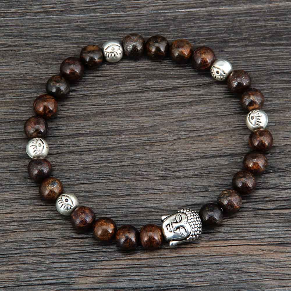 Bronzit-Buddha-Armband
