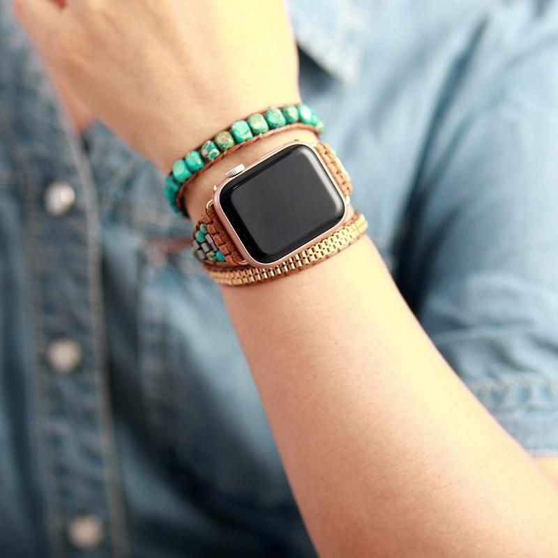 Blaues Antennen Jaspis Edelstein Apple Watch-Uhrenarmband