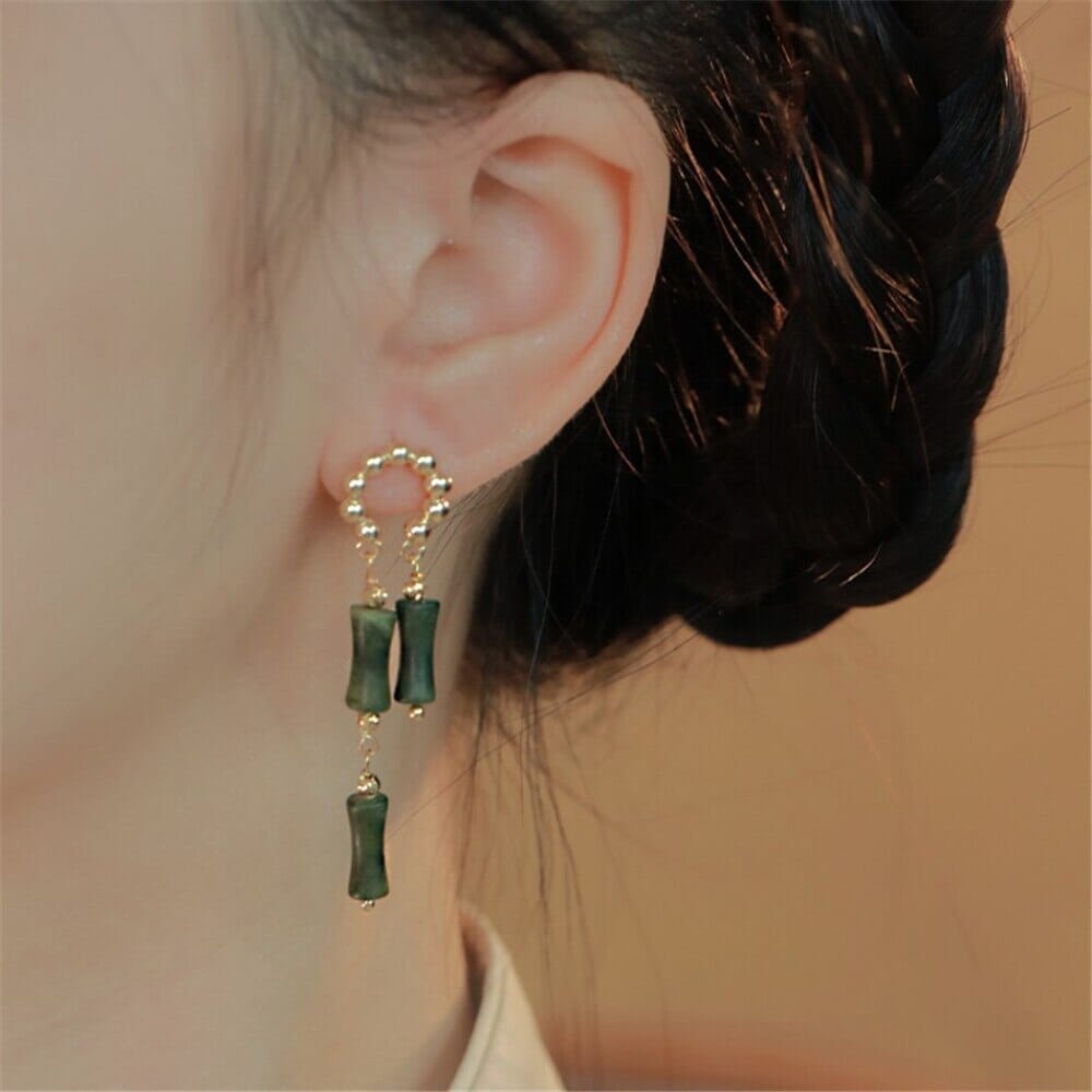 Natürliche Abundanz Ohrringe aus Jade