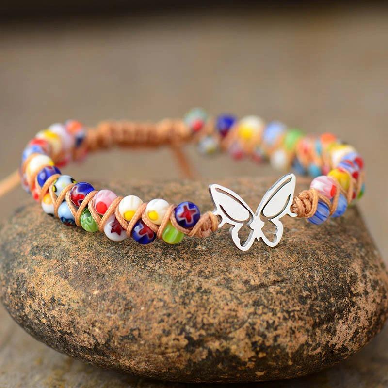 Vibrierende Energien Schmetterling Makramee-Armband